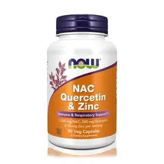 NOW - NAC, Quercetina y Zinc (90 Cápsulas Vegetales) - Foods