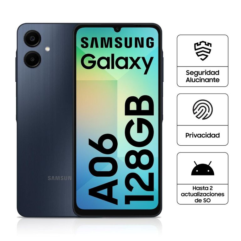 GALAXY A06 128GB 4GBRAM NUEVO- NEGRO + ADAPTADOR 15W