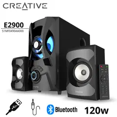 CREATIVE - PARLANTE E2900 2.1 120W BT/ FM/ USB/ SD/ 3.5MM LUZ LED BLACK