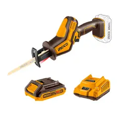INGCO TOOLS - Sierra sable inalámbrica + Batería + Cargador Ingco