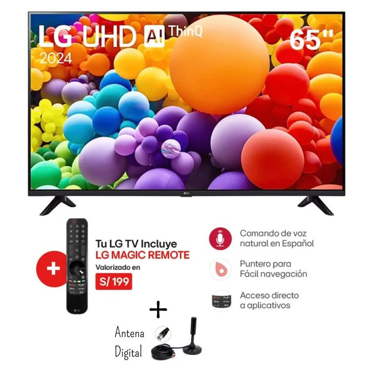 Televisor 65 Uhd 4K Webos AI 65UT7300PSA + Antena