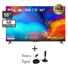 TCL - Televisor 55” Smart TV UHD 4K 55P635 Google TV + Antena