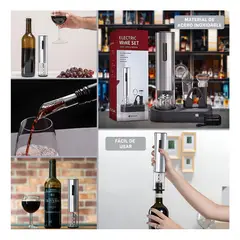 GENERICO - Descorchador Electrico con Accesorios en Plateado