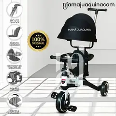 BABY - Triciclo Guiador con Capota para Niños «RODIN» de Lujo White