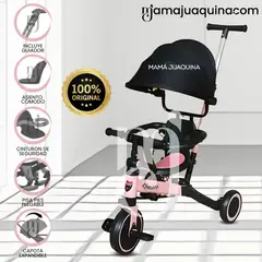 BABY - Triciclo Guiador con Capota para Niños «RODIN» de Lujo Pink