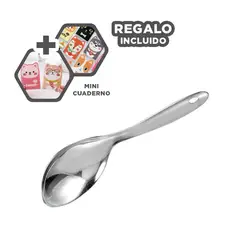 GENERICO - Cucharon Dinamico Hondo en Plateado Y+Regalo Agendita
