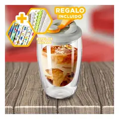 GENERICO - Pack12 Recipiente con 450ml en Naranja Y+Papel de Regalo