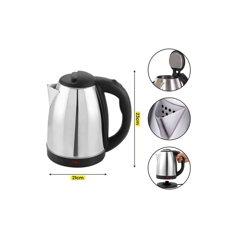 HERVIDOR ELECTRICO JARRA DE 2 LITROS ACERO INOXIDABLE 1500W