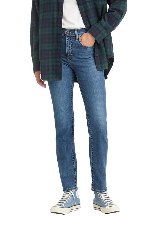 Jeans Mujer 724 High Rise Straight Azul