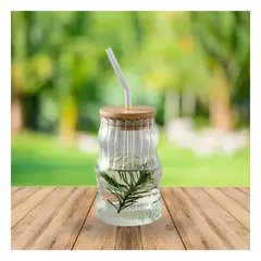 GENERICO - Pack2 Vaso con Diseño Moderno Hogar Y+Banderitas Adhesivas