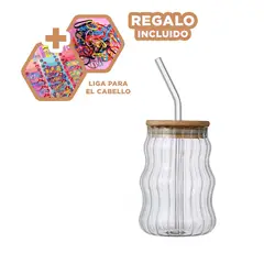 GENERICO - Pack6 Vaso Moderno con Tapa y Cañita Y+Ligas de Regalo