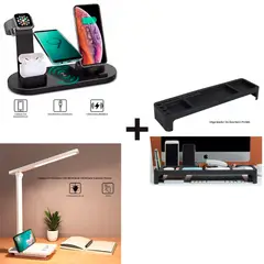DREIZT - Pack Cargador 4 en 1+ Lámpara Touch + Organizador Escritorio ADC210006