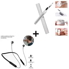 DREIZT - Pack Audífono Inalámbrico Deportivo Negro + Kit Limpieza Auriculares