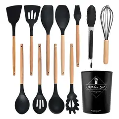 GENERICO - Juego de utensilios de cocina de silicona de 12 piezas