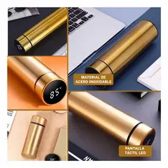 GENERICO - Pack4 Termo Digital para Te 500ml Dorado Y+Regalo Agendita