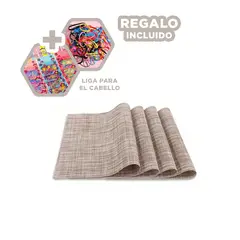 GENERICO - Pack6 Individuales 6 Versatil en Mostaza Y+Ligas de Regalo