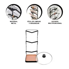 GENERICO - Pack4 Organizador para Tapas de Ollla Negr Y+Regalo Agendita