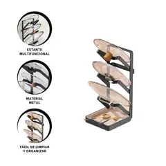 GENERICO - Pack4 Organizador de Metal para Tapas Negr Y+Regalo Stickers