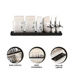 GENERICO - Pack2 Organizador Funcional Ovalado y Negr Y+Ligas de Regalo