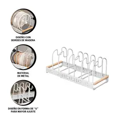 GENERICO - Pack2 Soporte Organiza Borde en Blanc Y+Banderitas Adhesivas