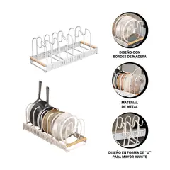 GENERICO - Pack2 Organizador Funcional Borde en Blanc Y+Ligas de Regalo
