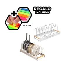 GENERICO - Pack6 Soporte de Orden Borde en Blanc Y+Banderitas Adhesivas