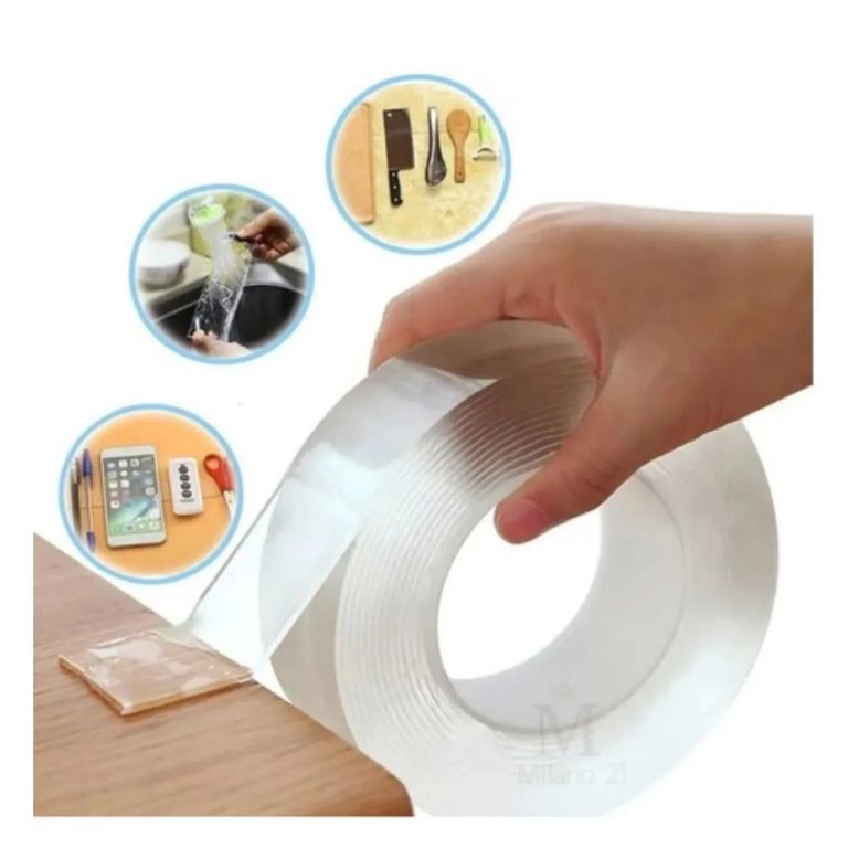 Cinta Doble Contacto De 3mt Autoadhesiva Transparente