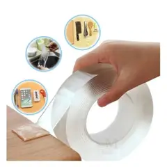 GENERICO - Cinta Doble Contacto De 3mt Autoadhesiva Transparente