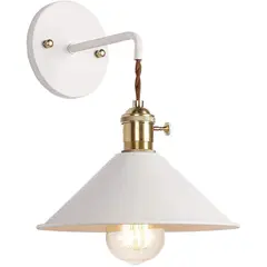 HOME NEAT - Apliques de pared vintage metal lámpara de pared Retro blanco