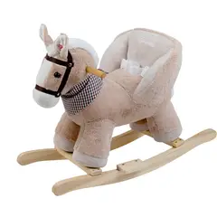 CARESTINO - Peluche Mecedor +12 Meses Caballo Beige