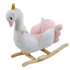 CARESTINO - Peluche Mecedor +12 Meses Cisne Blanco
