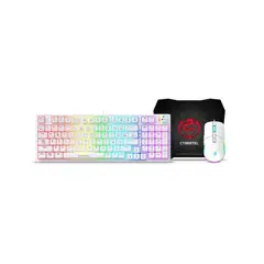 CYBERTEL - Kit Gamer CBX GT1802W Teclado Gamer Mecanico + Mouse + Padmouse