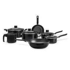 BRINOX - Juego de Ollas 35 Piezas Ebony Negro