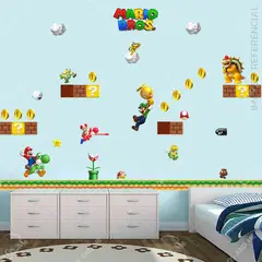GENERICO - Vinil infantil Video Juego Bros para niños habitacion divertida