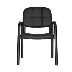 OFIDEAS - Silla Fija De Espera Akus Cuero Negro