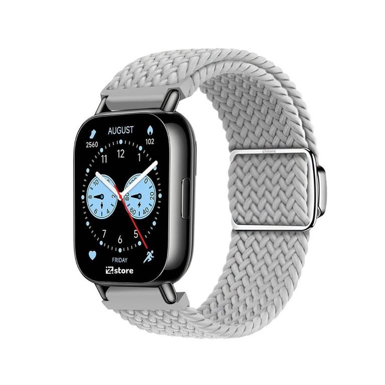 Correa de Nylon Para Redmi Watch 5 Lite con Broche Magnético gris claro