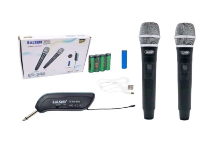 MICROFONO INALÁMBRICO UHF RECARGABLE DOBLE - EALSEM 382