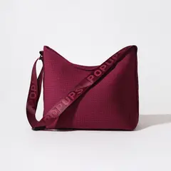 GENERICO - Cartera Crossbody POPUPS Hobo de Neopreno Frambuesa con Interior Rosa