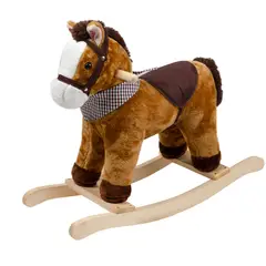 CARESTINO - Peluche Mecedor +18 Meses Caballo Marron