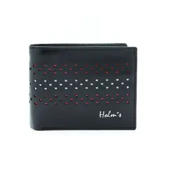 HOLM'S - BILLETERA HOLMS CUERO B135 CABALLERO NEGRO TROQUELADO CUADROS