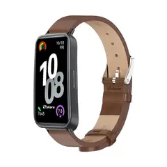 GENERICO - Correa de Cuero Para Huawei Band 10 marron