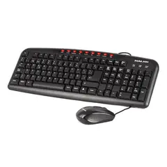 HALION - KIT TECLADO + MOUSE BLACK DE OFICINA MULTIMEDIA KM-2011+MO-040