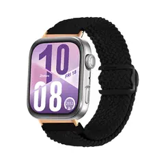 GENERICO - Correa de Nylon Para Huawei Watch Fit 4 Broche PVC Gold Rose Negro