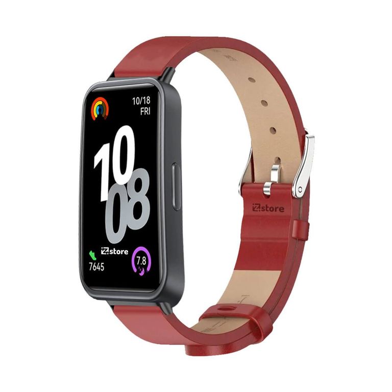 Correa de Cuero Para Huawei Band 8 rojo