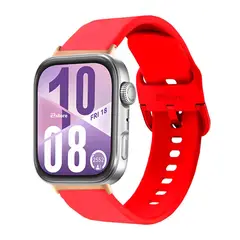 GENERICO - Correa Silicona Para Huawei Watch Fit 4 Hebilla Gold Rose Rojo