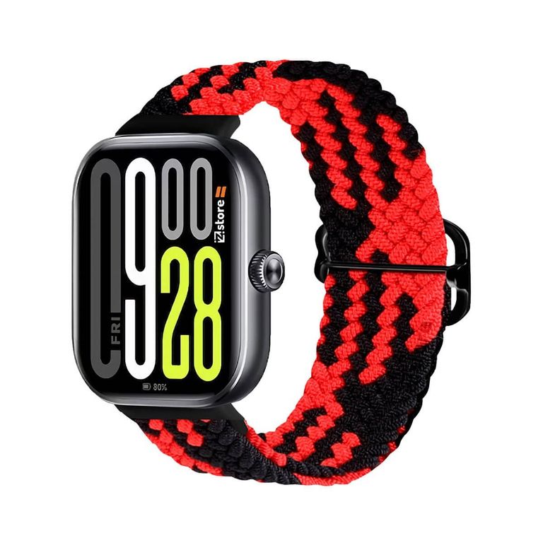 Correa de Nylon Para Xiaomi SmartBand 9 Pro Bicolor Rojo