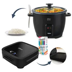 OSTER - Combo Olla Arrocera + Sandwichera Platos Hondos CKSTSM400