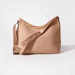GENERICO - Cartera Crossbody POPUPS Hobo de Neopreno Nude con Interior Verde oliva