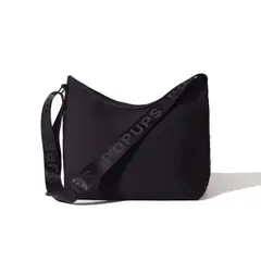 GENERICO - Cartera Crossbody POPUPS Hobo de Neopreno Negra con Interior Negra