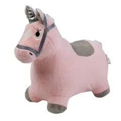 CARESTINO - Inflable Saltarín De Peluche +18m Unicornio Rosa